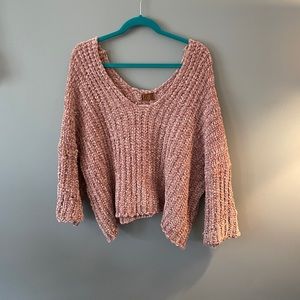 POL pink chenille sweater